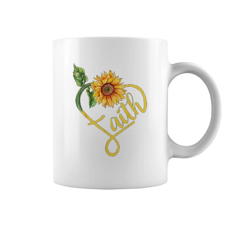 Sunflower Heart Christian Faith Coffee Mug