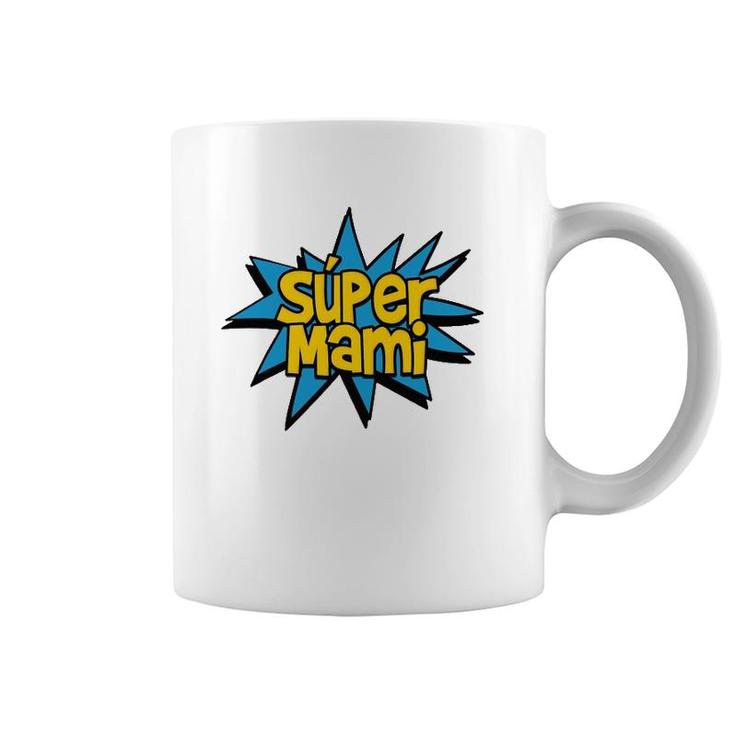 Super Mami Spanish Mom Comic Book Superhero Graphic Coffee Mug