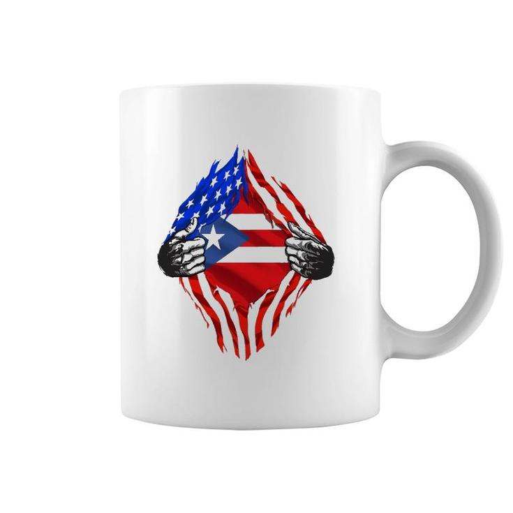 Super Puerto Rican Heritage Puerto Rico Roots Usa Flag Gift Coffee Mug