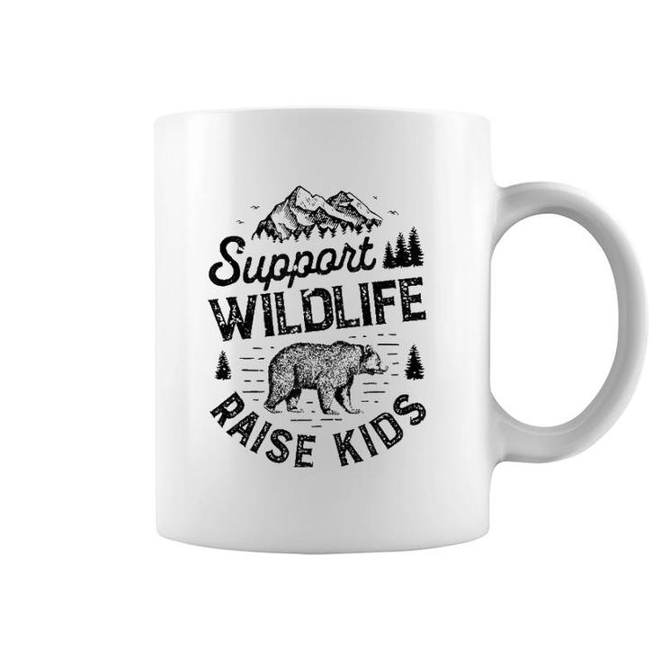 Support Wildlife Raise Kids Boys  Mom Dad Mother Parent Coffee Mug