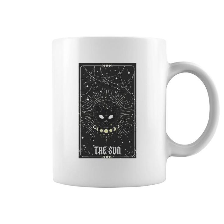 Tarot Card Crescent Sun And Cat Graphic Coffee Mug