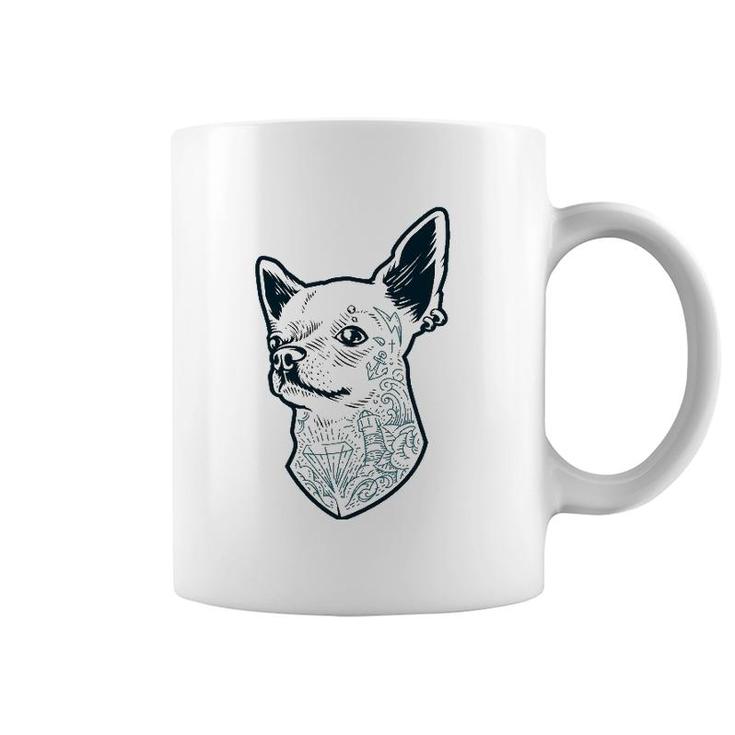 Tattooed Chihuahua  For Tattooed Rockers Punk Rock Dog Coffee Mug