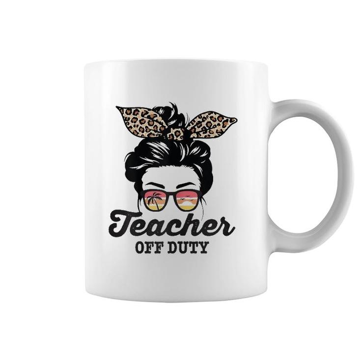 Teacher Off Duty Messy Bun Coffee Mug
