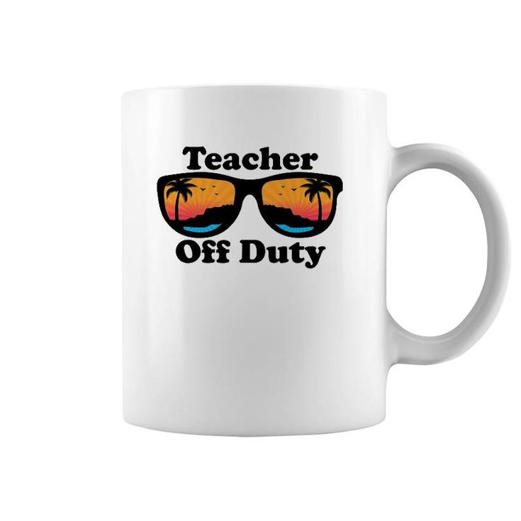 Teacher Off Duty Retro Sunglasses Funny Teacher Coffee Mug