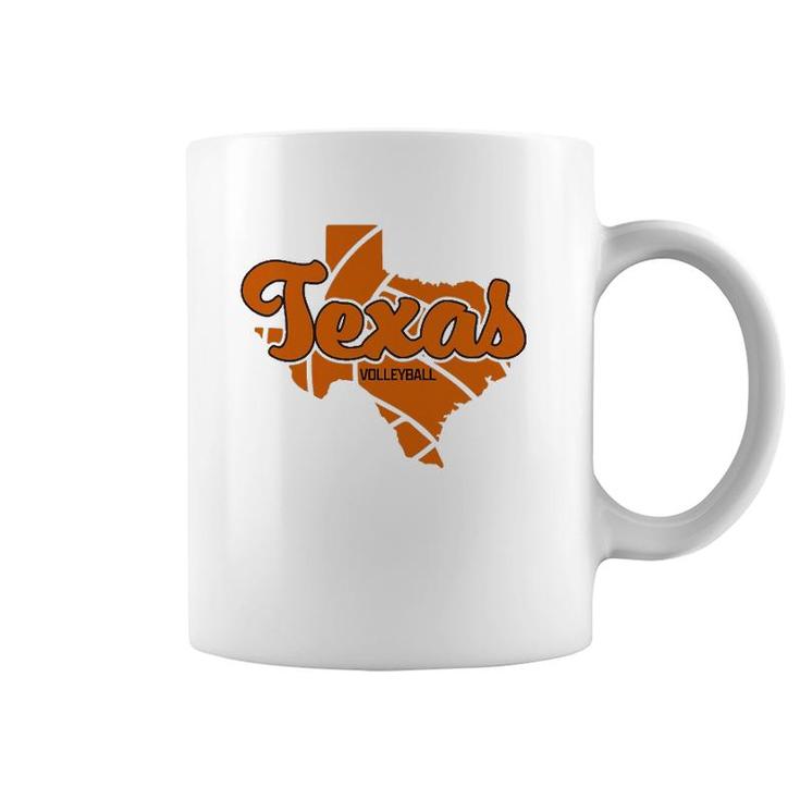 Texas Volleyball Retro Script Coffee Mug