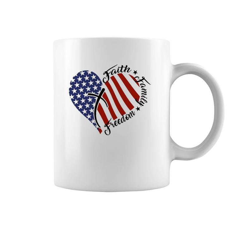 Th Heart Patriotic America Flag Christian Cross Costume Coffee Mug