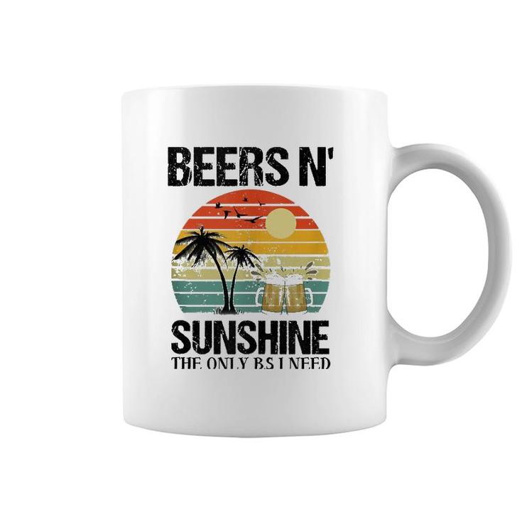 The Only Bs I Need Is Beer N' Sunshine Retro Beach  Coffee Mug