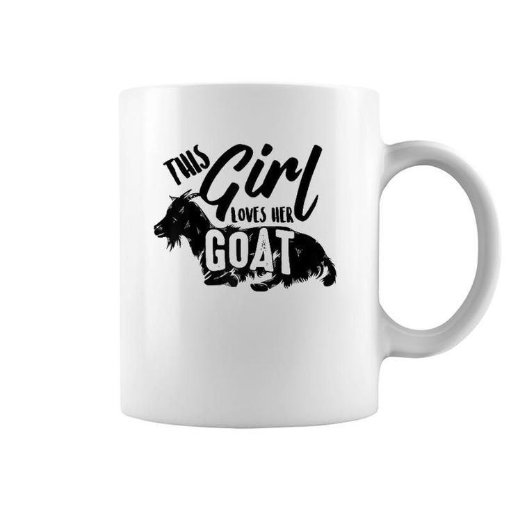 This Girl Lovers Her Goats Cute Goat Lady Funny Farmer Gift Raglan Baseball Tee Coffee Mug