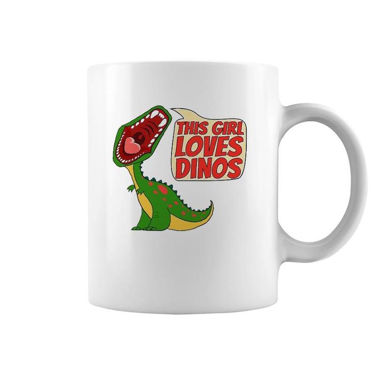 This Girl Loves Dinos Funny Cute Dinosaur Gift Women Coffee Mug