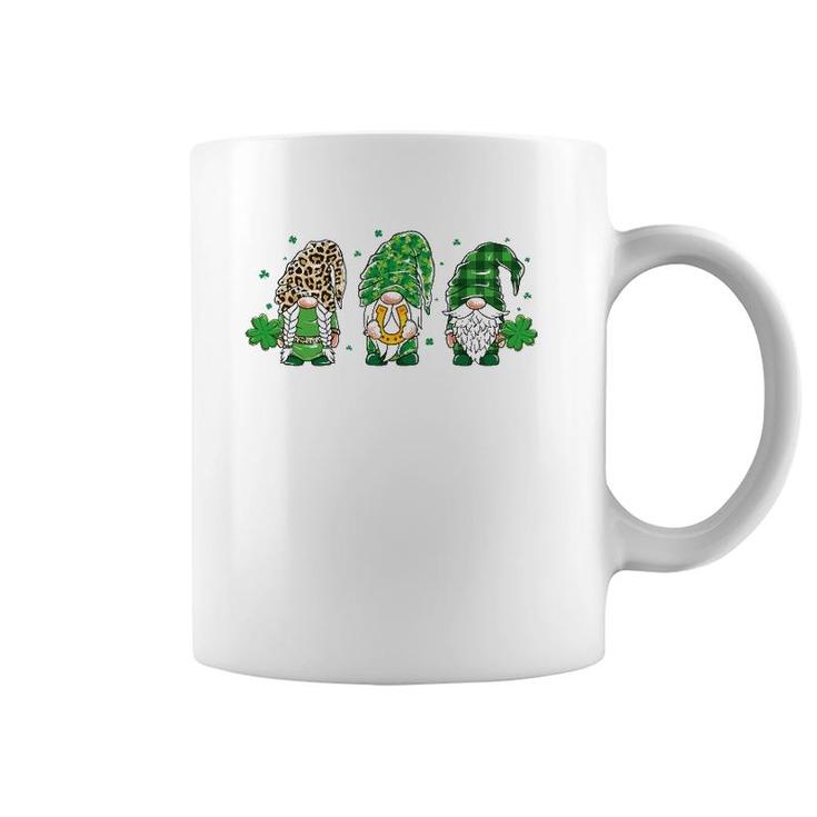 Three Gnomes Lucky Horseshoe Leopard Plaid St Patrick's Day Coffee Mug