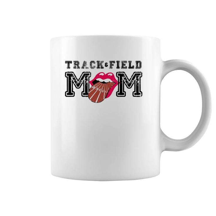 Track & Field Mom Sporting Lips Tongue Support Team Mother Coffee Mug