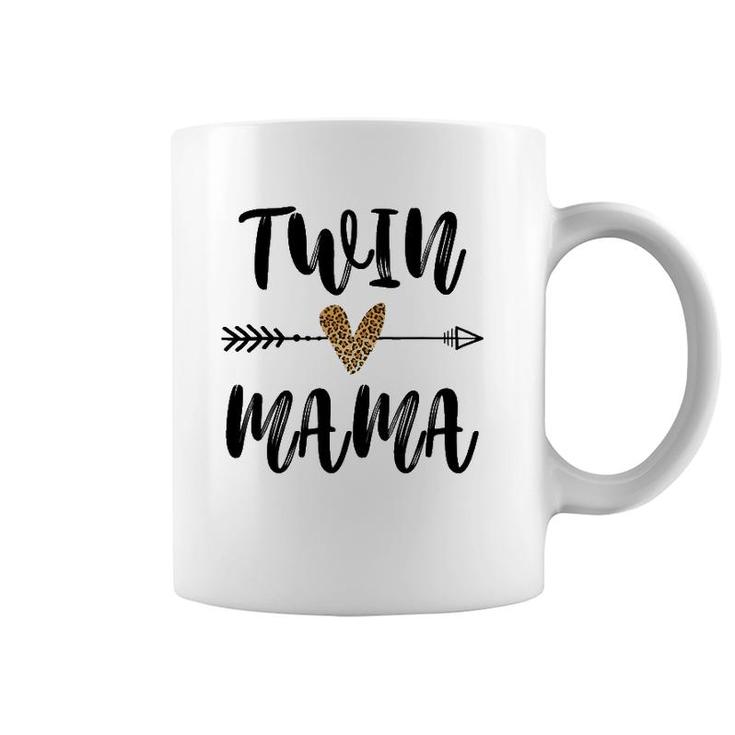 Twin Mama Mother's Day Funny Leopard New Mom Of Twins Coffee Mug