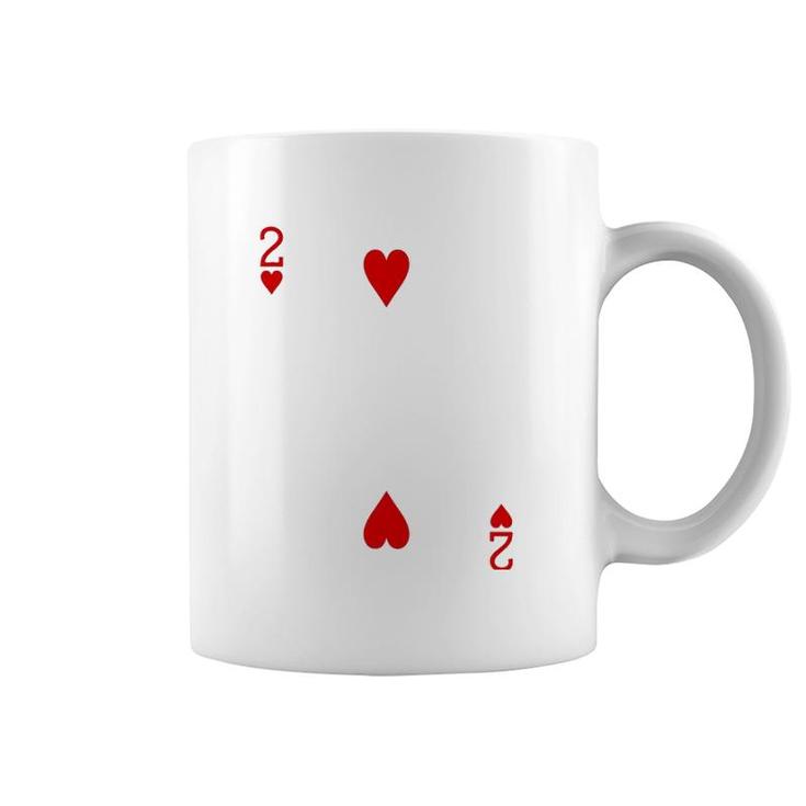 Two Of Hearts Playing Card Coffee Mug