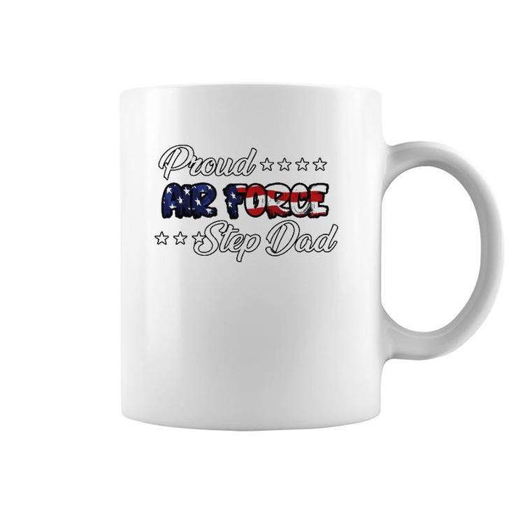Us Flag Bold Proud Air Force Step Dad Coffee Mug