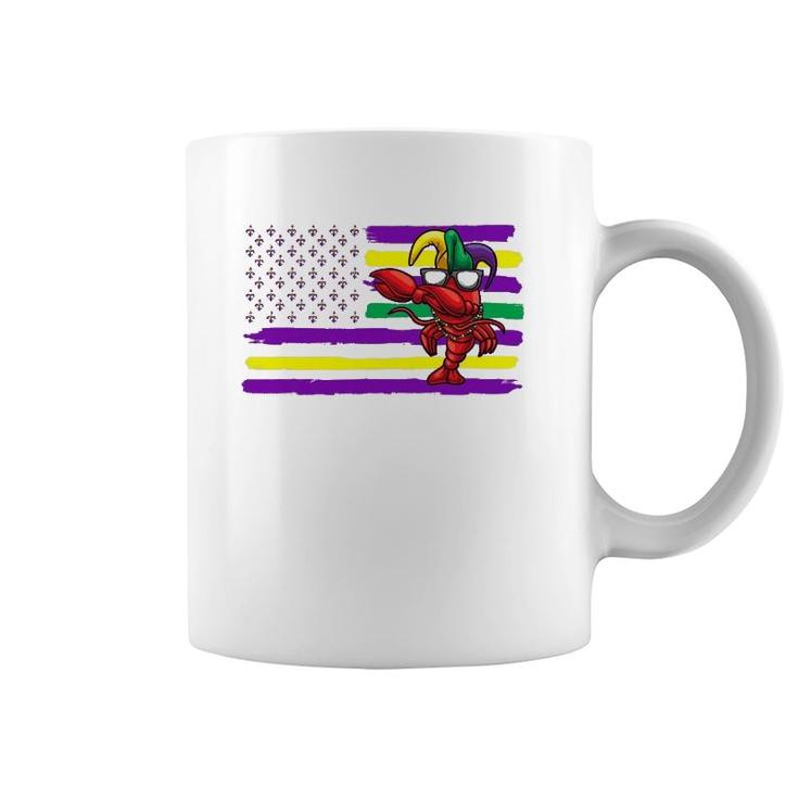 Usa Flag Crawfish Mardi Gras Gift Coffee Mug