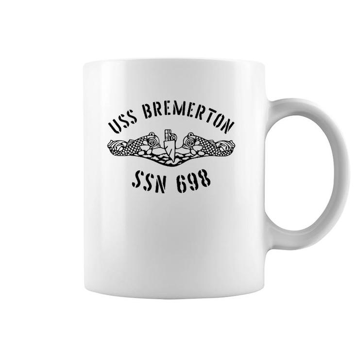Uss Bremerton Ssn 698 Attack Submarine Badge Vintage  Coffee Mug
