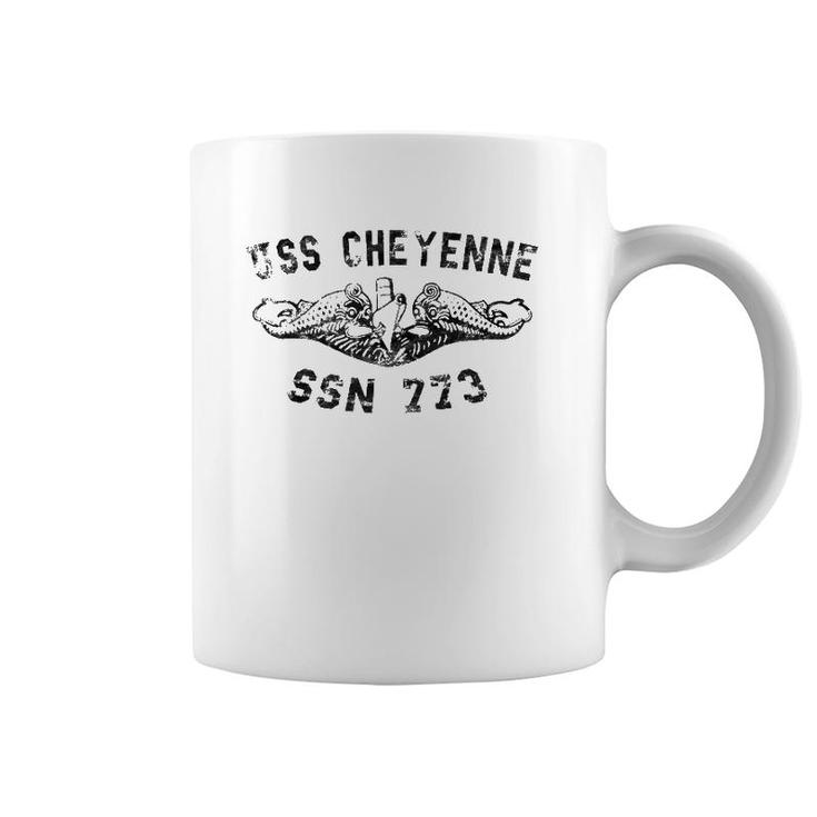 Uss Cheyenne Ssn 773 Attack Submarine Badge Vintage Coffee Mug