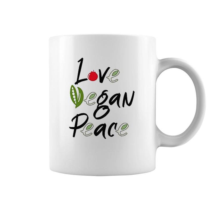 Vegan Power Love Vegan Peace Coffee Mug