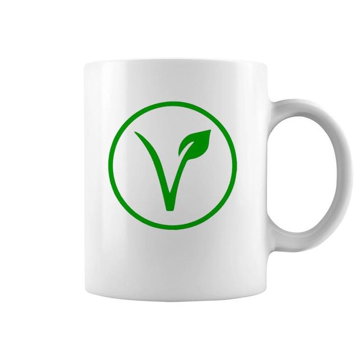 Vegan Symbol Go Vegan Vegetarian Veganism Animal Rights Coffee Mug