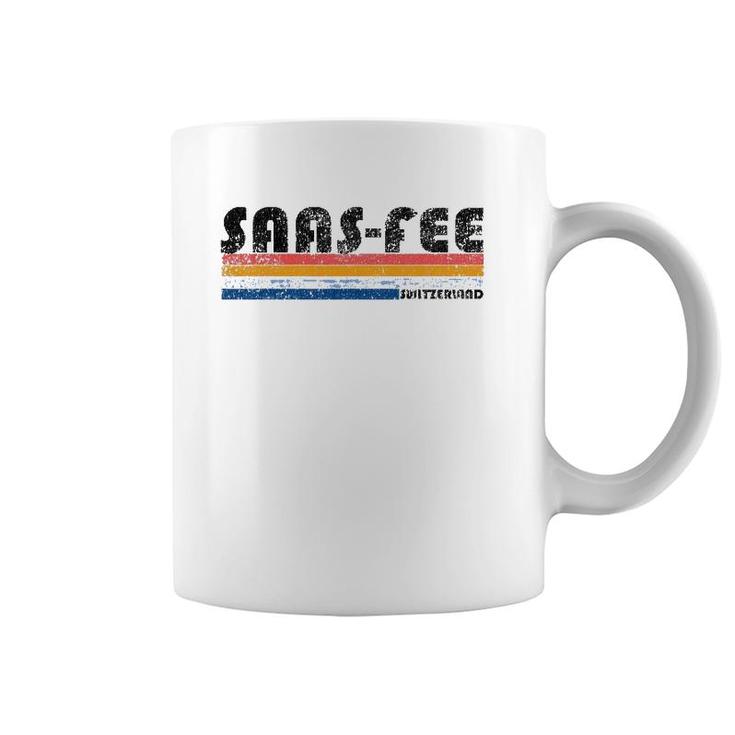 Vintage 1980S Style Saas-Fee Switzerland Coffee Mug