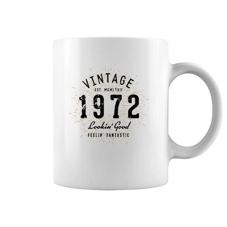 Vintage 50Th Birthday Born In 1972  Coffee Mug