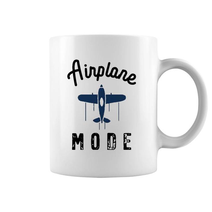 Vintage Airplane Mode Pilot Flight Attendant Summer Travel Coffee Mug