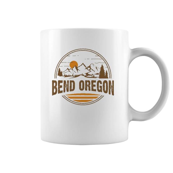 Vintage Bend, Oregon Mountain Hiking Souvenir Print Coffee Mug