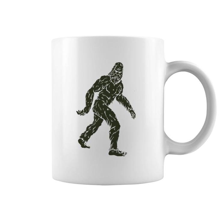 Vintage Bigfoot Subtle Military Camo Walking Sasquatch Retro Coffee Mug