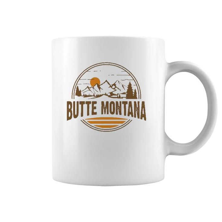 Vintage Butte Montana Mountain Hiking Souvenir Print  Coffee Mug