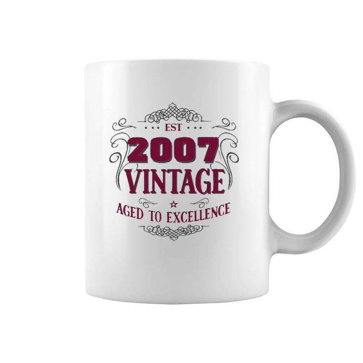Vintage Est 2007 Birthday Gifts For Men & Women Coffee Mug