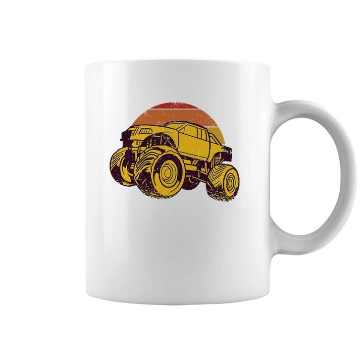 Vintage Monster Truck Retro Sunset Vintage Distressed Design Coffee Mug