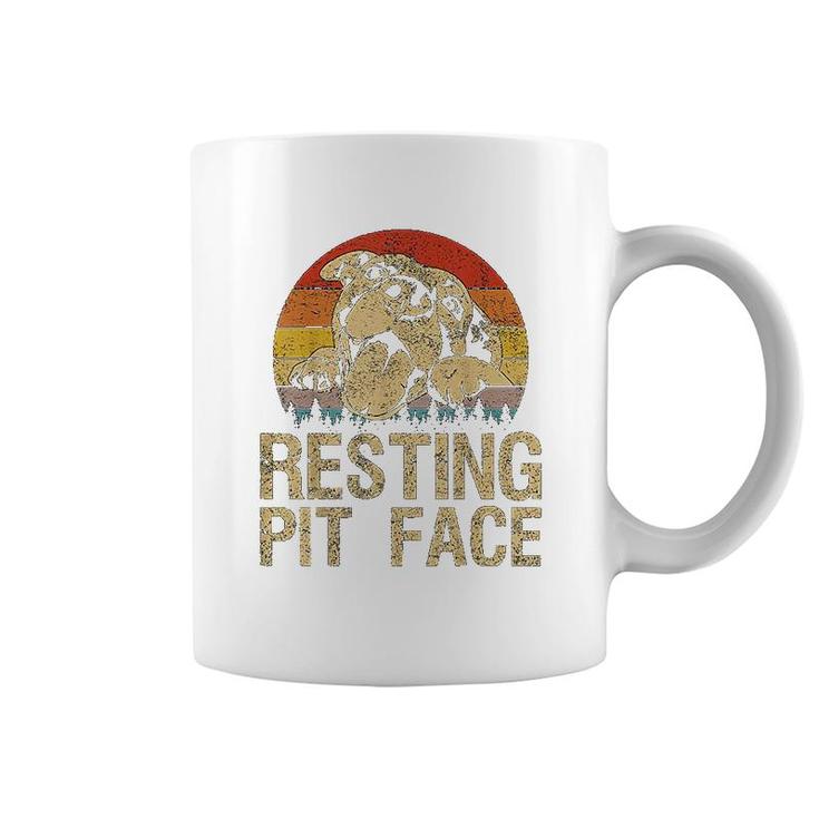 Vintage Pitbull Resting Pit Face  Funny Pitbull Lovers Coffee Mug