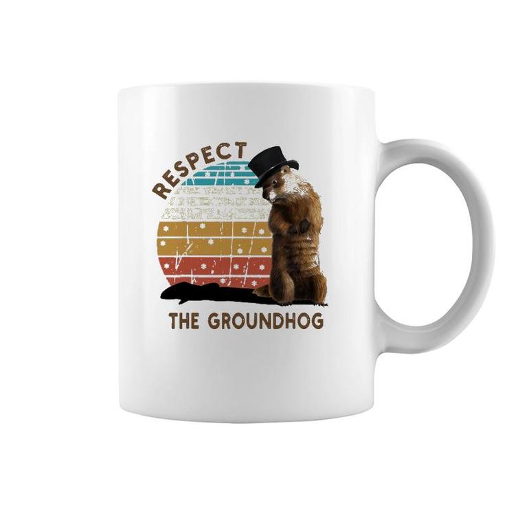 Vintage Respect The Groundhog Day Shadow For Men Women Kids Coffee Mug