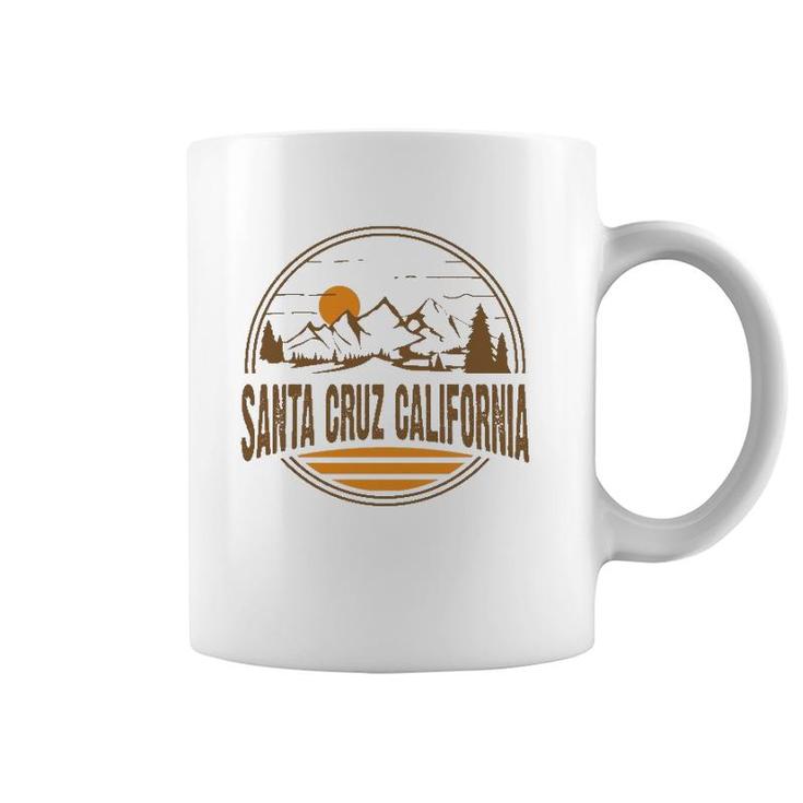 Vintage Santa Cruz California Mountain Hiking Souvenir Print  Coffee Mug