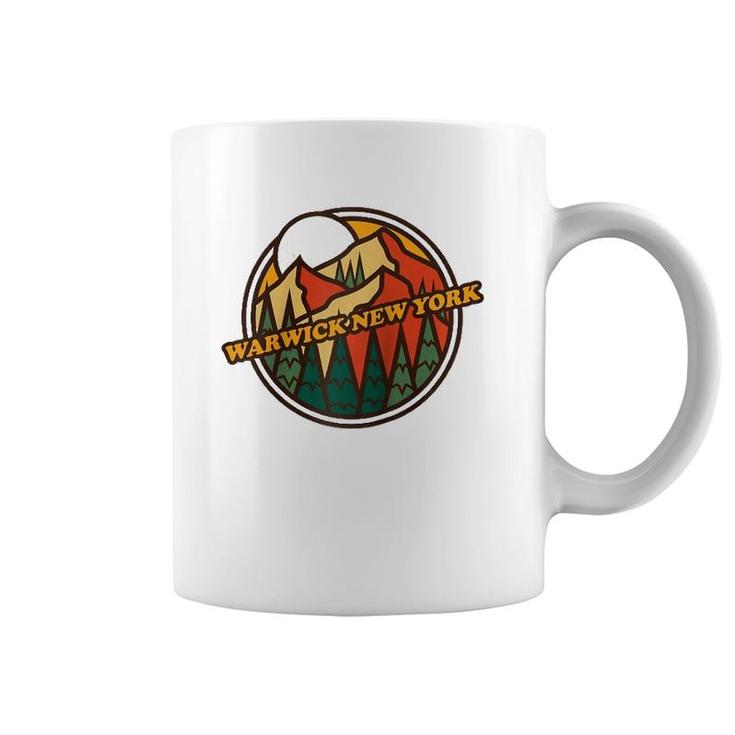 Vintage Warwick New York Mountain Hiking Souvenir Print  Coffee Mug