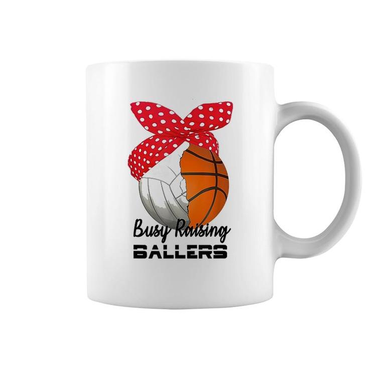 Volleyball Busy Raising Ballers Coffee Mug