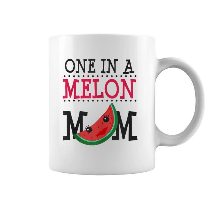 Watermelon One In A Melon Mom Funny Pun Summer Mothers Day Coffee Mug