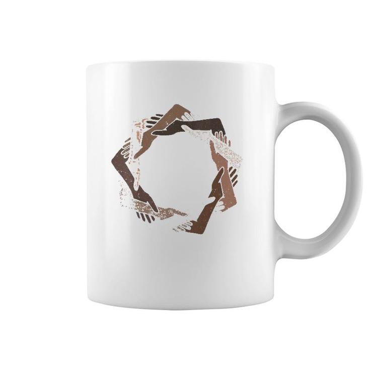 We Are One Human Family Nine Pointed Star - Baha'i Clothing V-Neck Coffee Mug