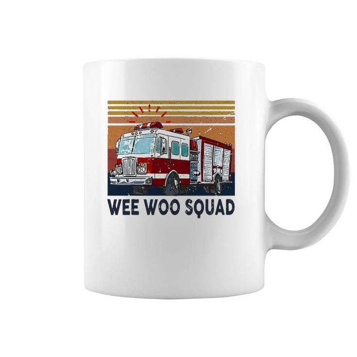 Wee Woo Squad Fire Truck Firefighter Vintage Coffee Mug