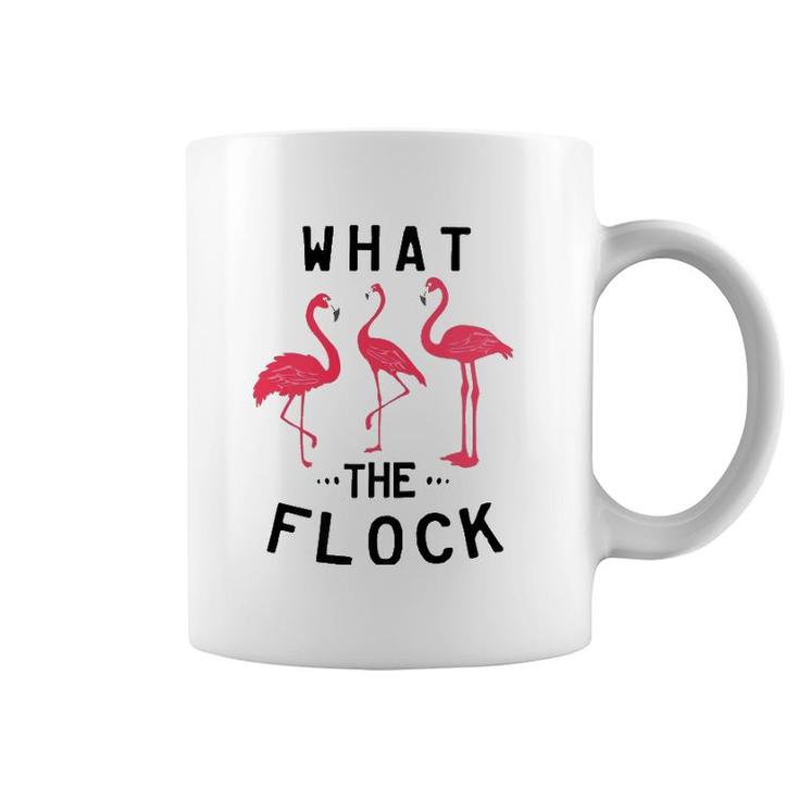 What The Flock Funny Pink Flamingo Beach Puns Gift  Coffee Mug
