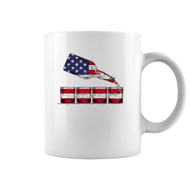 Whiskey American Flag Glasses 4Th Of July Men Women Usa Coffee Mug