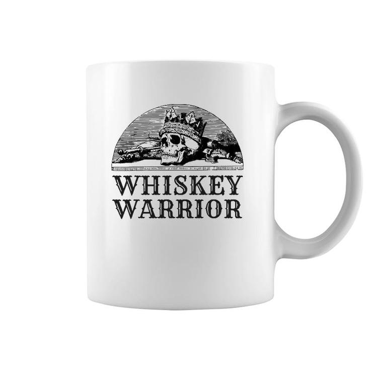 Whiskey Warrior With Vintage Skull Design Coffee Mug