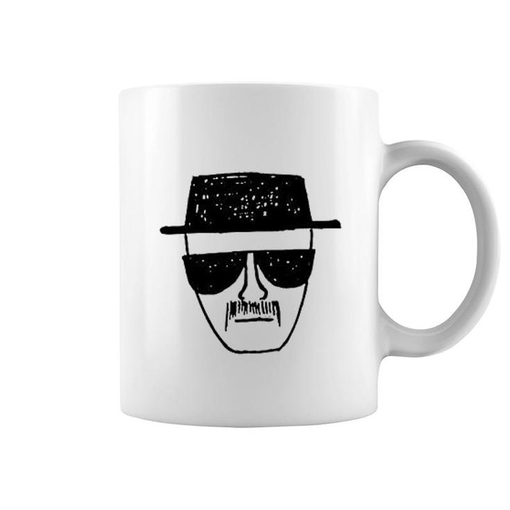 White Face Sunglasses Cool Face Coffee Mug