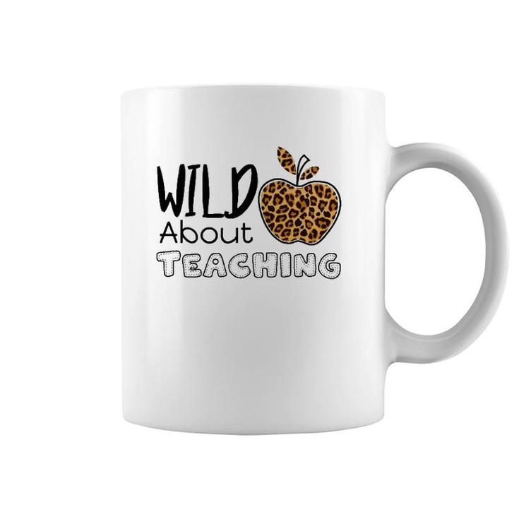 Wild About Teaching Leopard Cheetah Pattern Gift For Teacher Coffee Mug