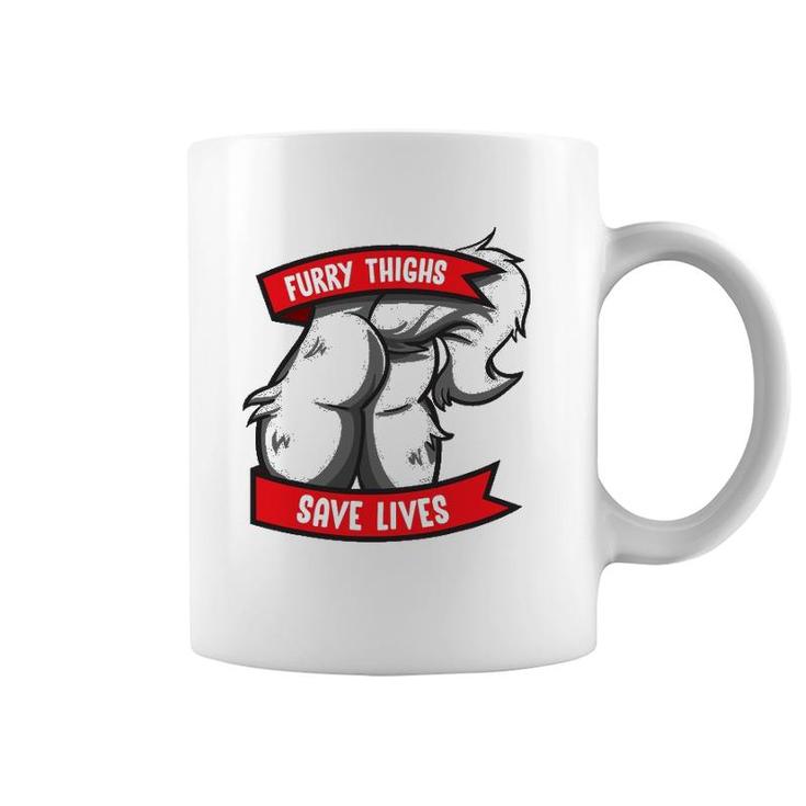 Wolf Furry Thighs Save Lives Proud Furry Pride Fandom Coffee Mug