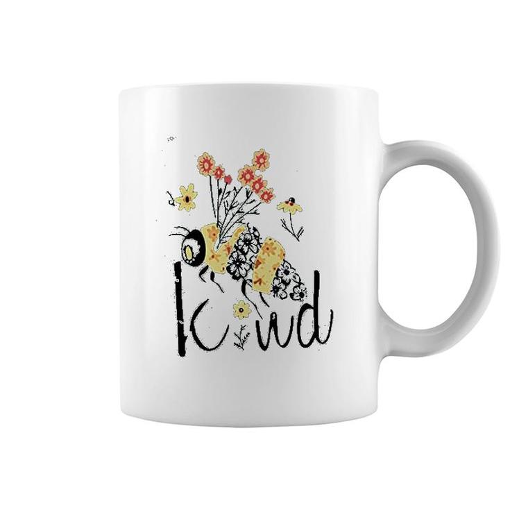 Women Flower Bee Kind Graphic Girls Coffee Mug