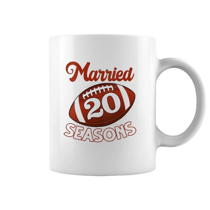 Womens 20 Years Of Marriage Happily Married For 20 Seasons Gift  Coffee Mug