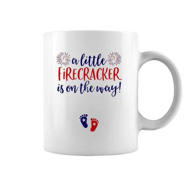 Womens 4Th Of July Pregnancy Announcement Couples Baby Reveal Coffee Mug