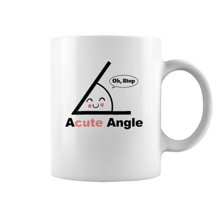 Womens Acute Angle Funny Math Teacher Math Pun Acute Angle V-Neck Coffee Mug