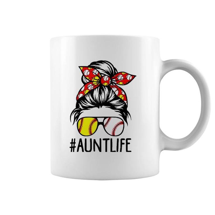 Womens Aunt Life Softball Baseball Funny Mother's Day  Coffee Mug